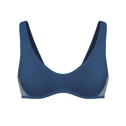 Core Scoop Neck Bralette Dark Denim Blue Pre-Order - Monique Morin Lingerie