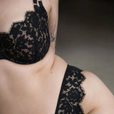 Product thumbnail Frisson Balconette Bra Black - Monique Morin Model 5'9