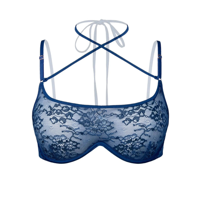 Rush Wired Bra Dark Denim Blue - Monique Morin Lingerie
