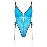 Product thumbnail Amphitrite Side Tie Bodysuit Blue Flame - Monique Morin Lingerie