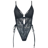 Product thumbnail Amphitrite Side Tie Bodysuit Black - Monique Morin Lingerie