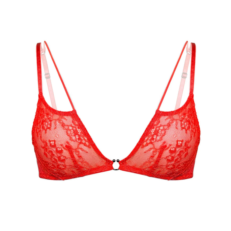 Amphitrite Bralette Fire Red - Monique Morin Lingerie