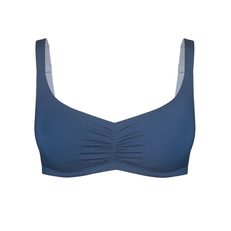 Caress Sweetheart Bralette Dark Denim Blue - Monique Morin Lingerie