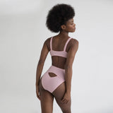 Product thumbnail Caress Sweetheart Bralette Fleur Pink - Monique Morin Model 5’8’’ 34B wearing size S