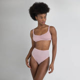 Product thumbnail Caress Sweetheart Bralette Fleur Pink - Monique Morin Model 5’8’’ 34B wearing size S
