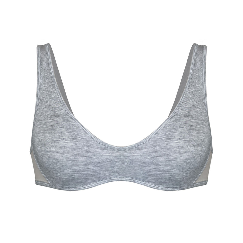 Core Scoop Neck Bralette Fog