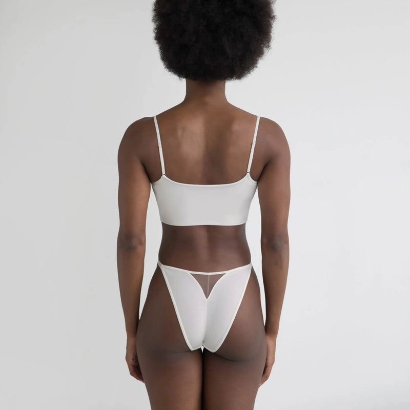 Core Long Line Bralette Crystal - Monique Morin Model 5’8’’ 34B wearing size S