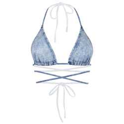 Bleach Denim Triangle Top - Monique Morin Lingerie