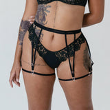 Product thumbnail Frisson Garters Black - Monique Morin Model 5'11