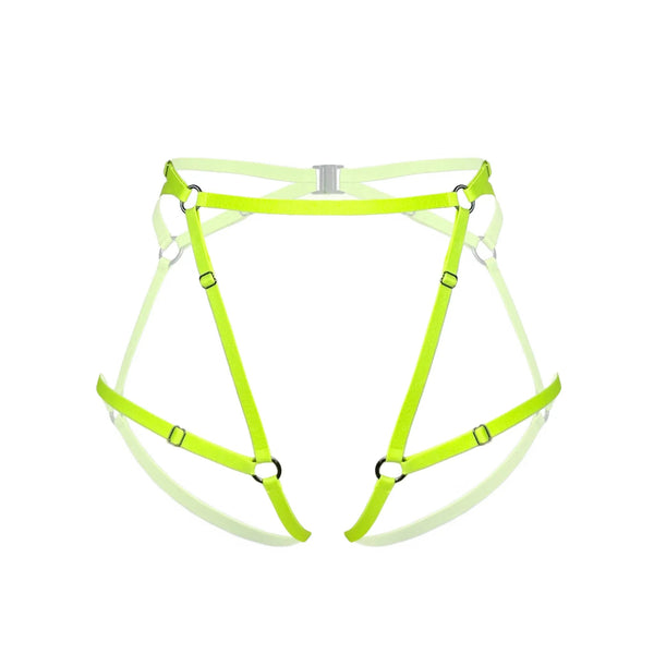 Frisson Harness Acid Green - Monique Morin Lingerie