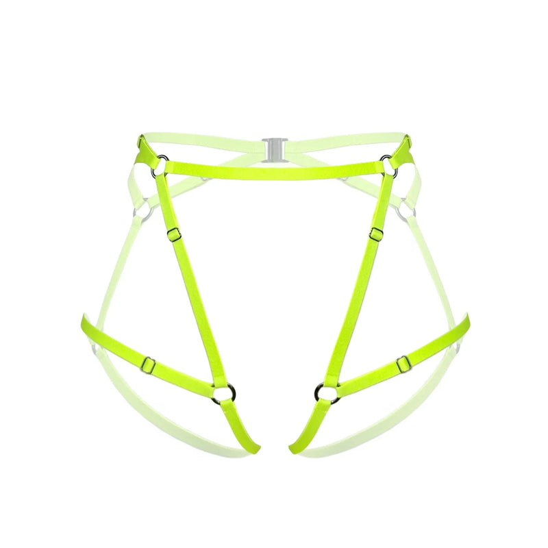 Frisson Harness Acid Green - Monique Morin Lingerie