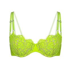 Frisson Balconette Bra Acid Green - Monique Morin Lingerie