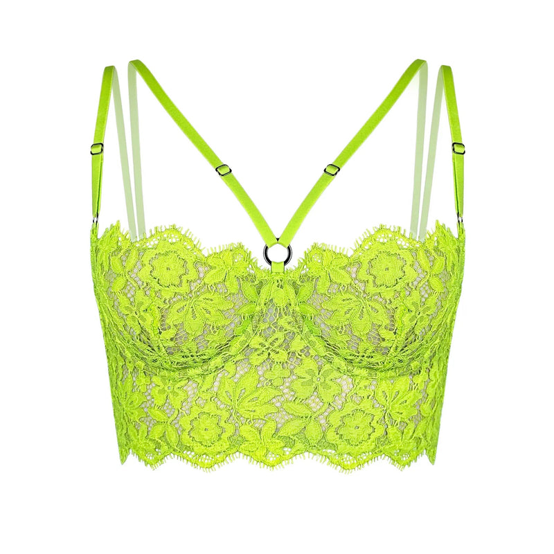 Frisson Bustier Acid Green - Monique Morin Lingerie