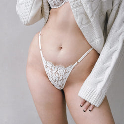 Frisson Micro-G Thong Crystal - Monique Morin Model 5'9" wearing size M