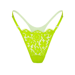 Frisson Micro-G Thong Acid Green - Monique Morin Lingerie
