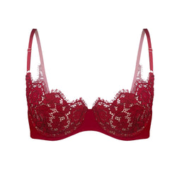 Frisson Scoop Demi Bra Bloodstone - Monique Morin Lingerie