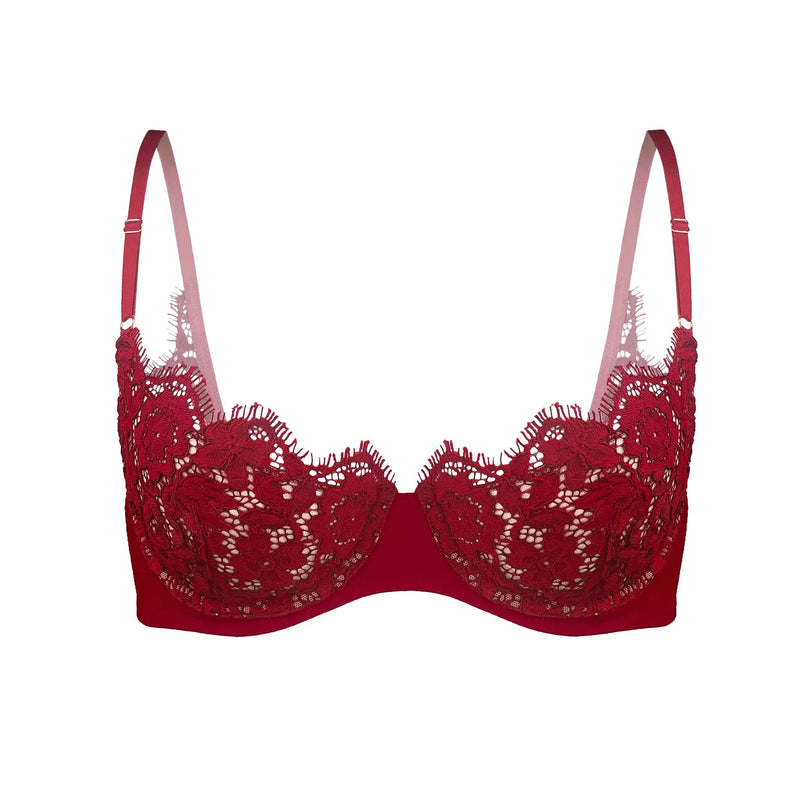 Frisson Scoop Demi Bra Bloodstone - Monique Morin Lingerie