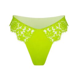 Frisson Hi Leg Panty Acid Green - Monique Morin Lingerie