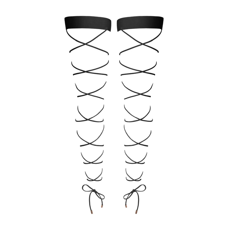 Crisscross Stay Up Black - Monique Morin Lingerie