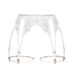 Frisson Lace Garters Crystal - Monique Morin Lingerie