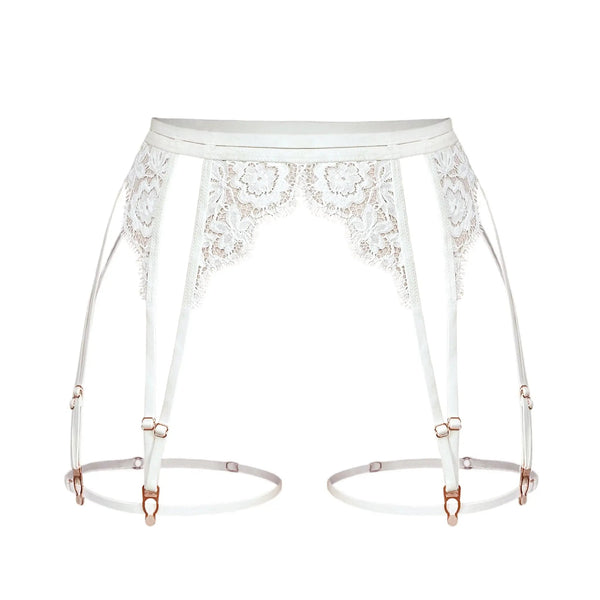 Frisson Lace Garters Crystal - Monique Morin Lingerie