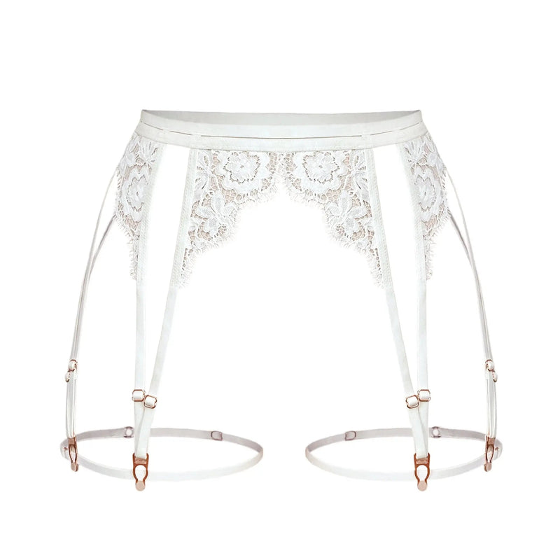 Frisson Lace Garters Crystal - Monique Morin Lingerie