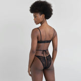 Product thumbnail Rush Bikini Ouvert Black - Monique Morin Model 5’8’’ wearing size S