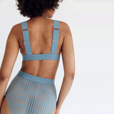 Product thumbnail Vertigo Hi Waisted Brief Denim Blue - Monique Morin Model 5'9