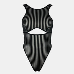 Vertigo Cutout Bodysuit Black Monique Morin 