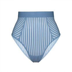 Vertigo Hi Waisted Brief Denim Blue - Monique Morin Lingerie