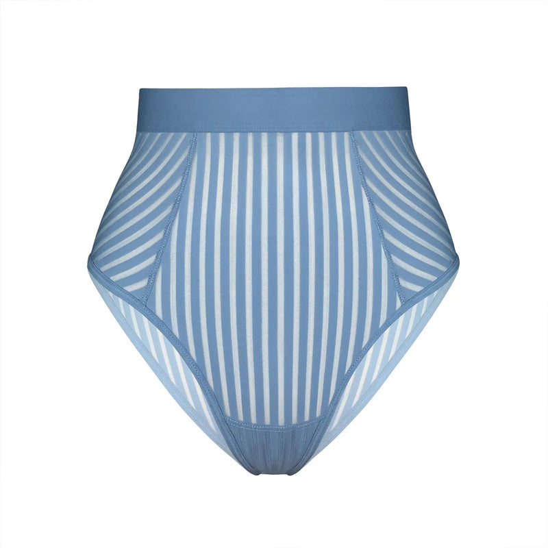 Vertigo Hi Waisted Brief Denim Blue - Monique Morin Lingerie