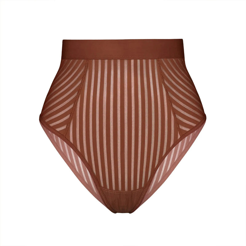 Vertigo Hi Waisted Brief Salted Caramel - Monique Morin Lingerie