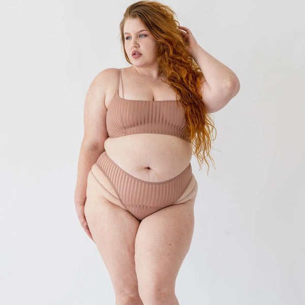 Vertigo High Leg Panty Mushroom - Monique Morin Lingerie