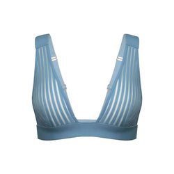 Vertigo V Neck Bralette Denim Blue - Monique Morin Lingerie