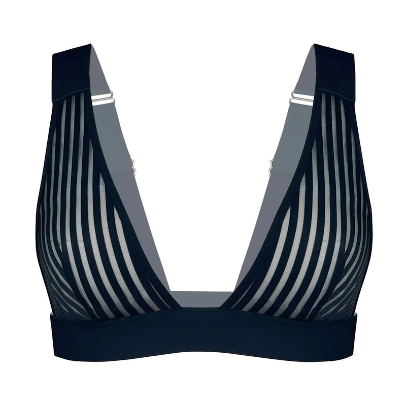 Vertigo V Neck Bralette Black - Monique Morin Lingerie