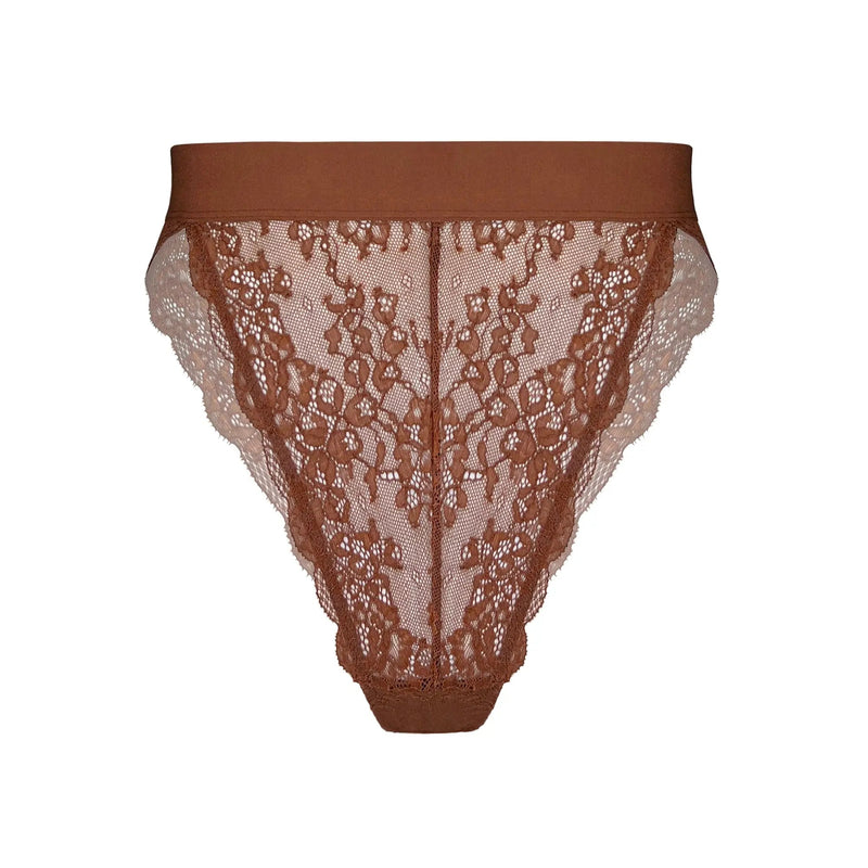 Wild Lace Hi Leg Salted Caramel - Monique Morin Lingerie
