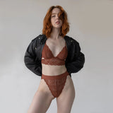 Product thumbnail Wild Lace Hi Leg Salted Caramel - Monique Morin Model 5'6
