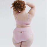 Product thumbnail Caress Sweetheart Bralette Fleur Pink - Monique Morin Model 40B wearing size 1X