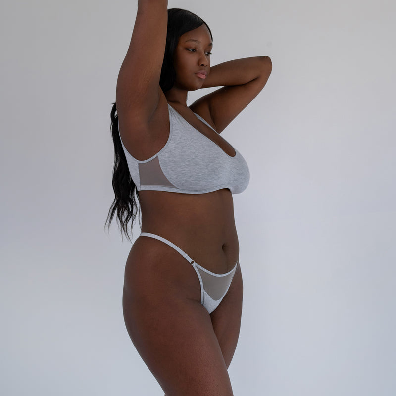 Core Scoop Neck Bralette Fog
