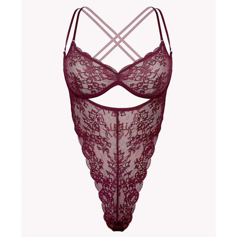 Rush Ouvert Bodysuit Velvet + - Monique Morin Lingerie