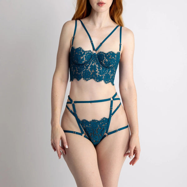 Frisson Micro-G Thong Tourmaline - Monique Morin Lingerie