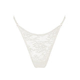 Product thumbnail Wild Lace Adjustable Thong Crystal - Monique Morin Lingerie
