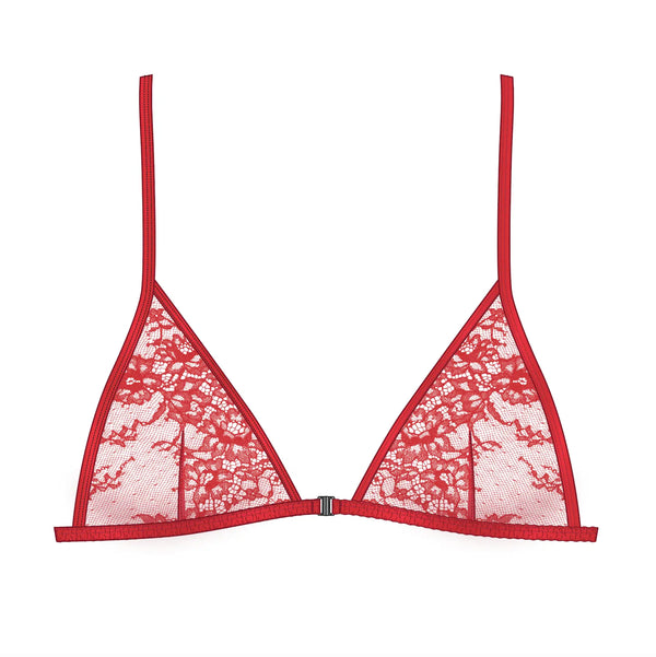 Moonstruck Triangle Bralette Fire Red