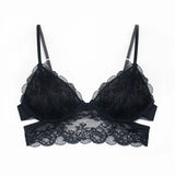 Product thumbnail Wild Lace Long Line Bra Black - Monique Morin 