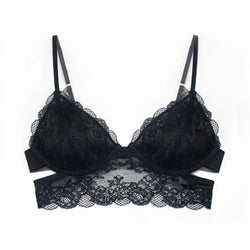 Wild Lace Long Line Bra Black - Monique Morin 